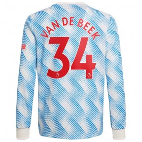 Camisolas de futebol Manchester United Donny Van De Beek 34 Equipamento Alternativa 2021/22 Manga Comprida